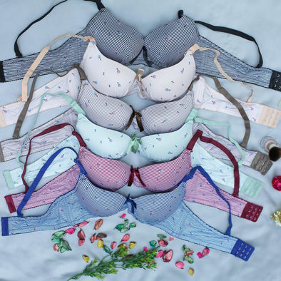 Printed Cotton Padded Bra Panty Set