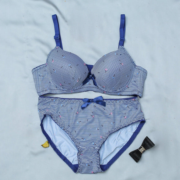 Printed Cotton Padded Bra Panty Set