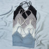Double Ribbed Lace-Trim Bralette with Straps