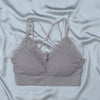 Double Ribbed Lace-Trim Bralette with Straps