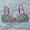 Checkered-Printed Teenage Bra with Adjustable Straps