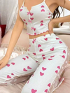 Charming Heart-Print Pajama Set – Where Comfort Meets Cuteness