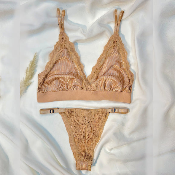 Luxe Lace Bralette and Thong Set