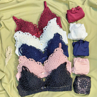 Lace Bralette & Panty Set – Assorted Colors