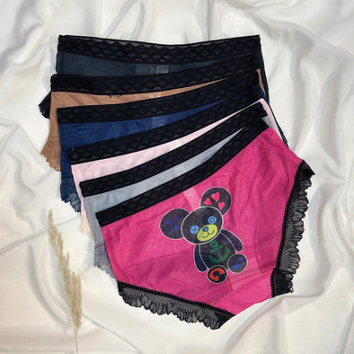 Romantic Lace-Trimmed Mesh Panty Collection