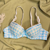 Gingham Lace Trim Underwire Bra –