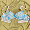 Gingham Lace Trim Underwire Bra –